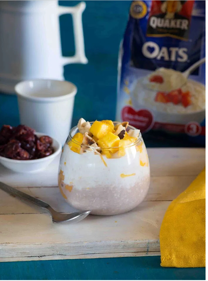 Mango and Peanut butter oats