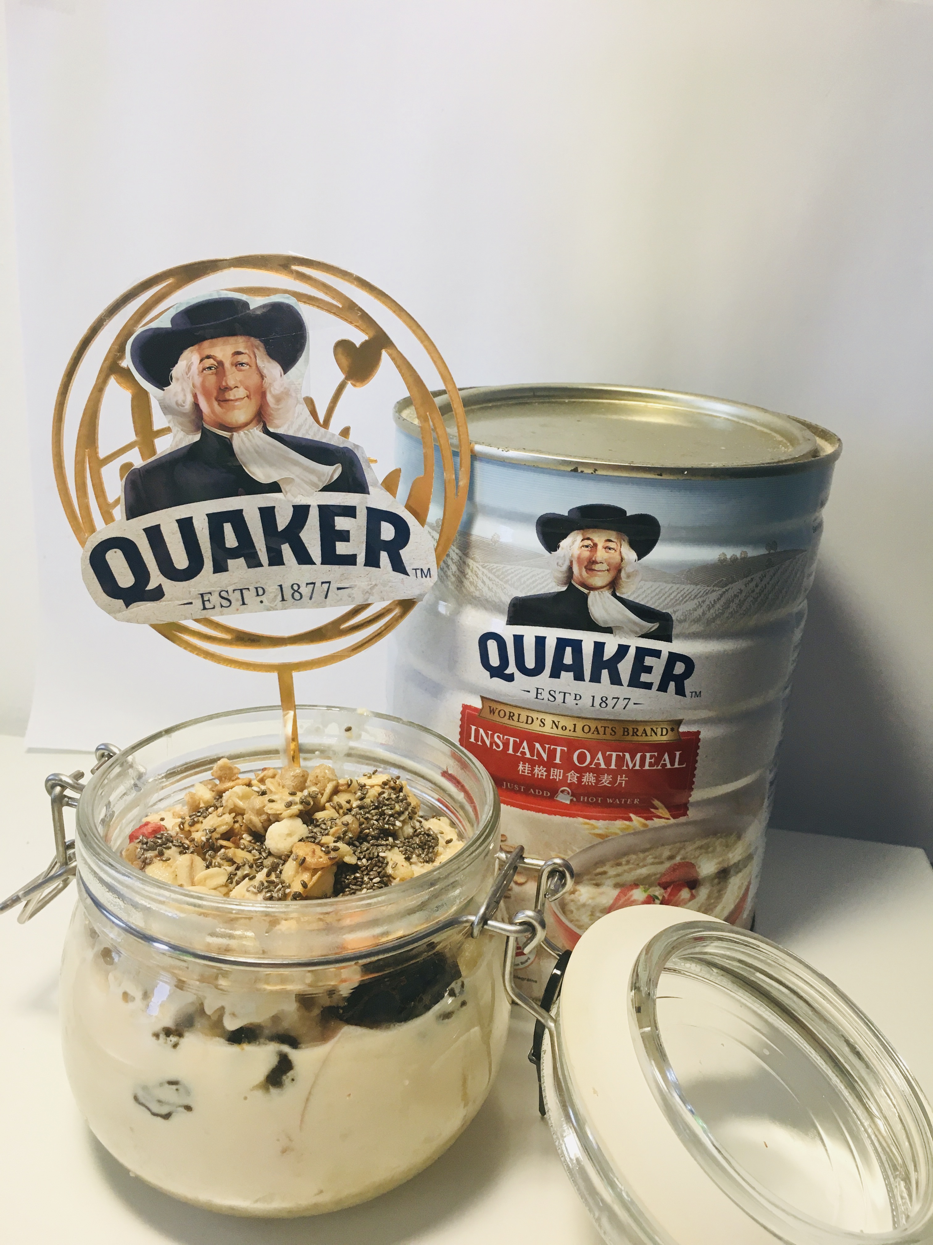 Overnight Honey Oats with Granola
