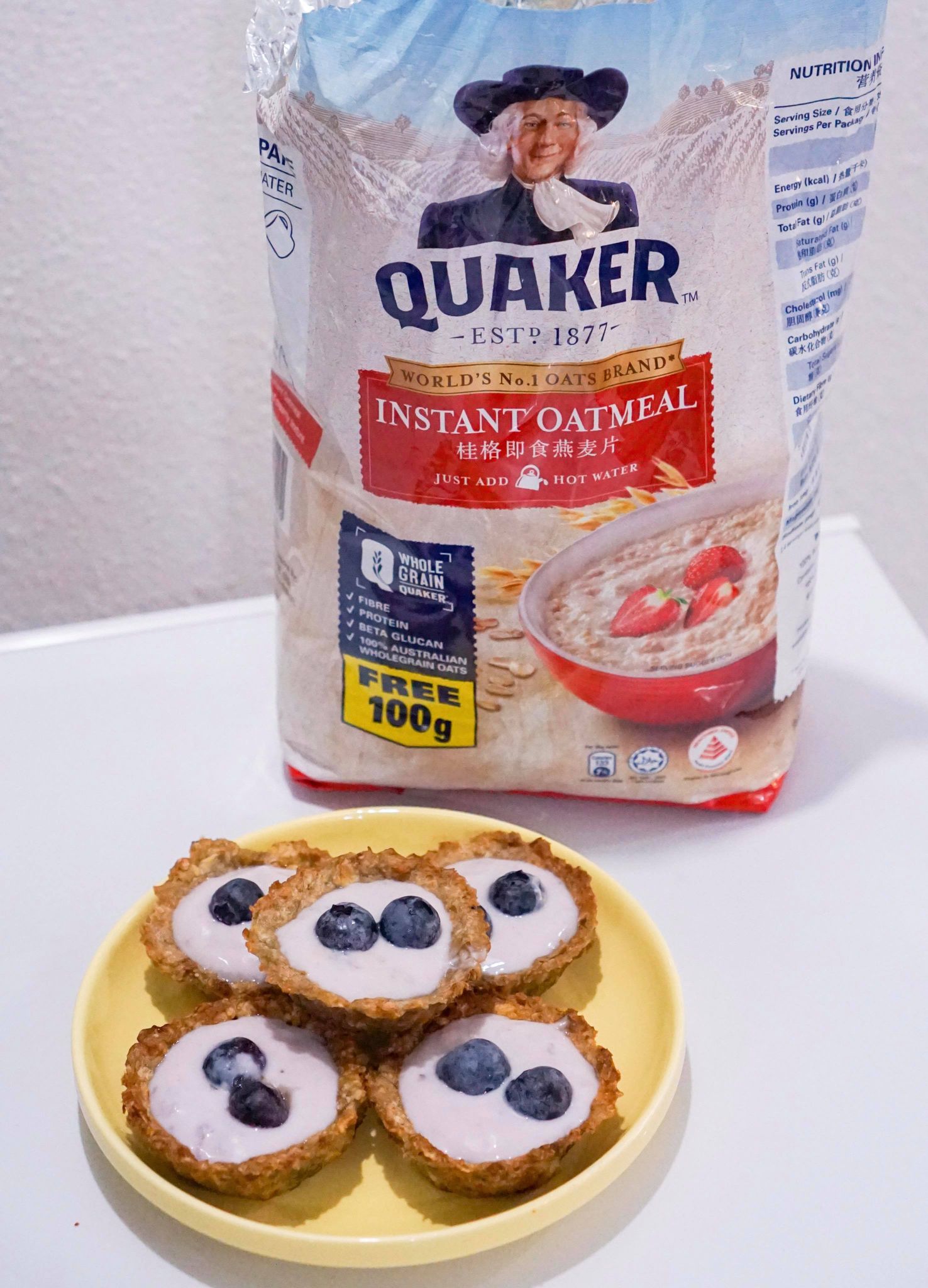Blueberry Quaker Instant Oat Tart
