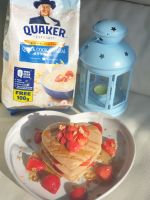 Strawberry Oatmeal Pancakes