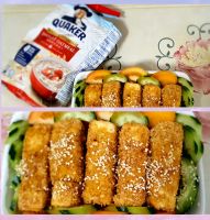 Healthy tofu coated with oats