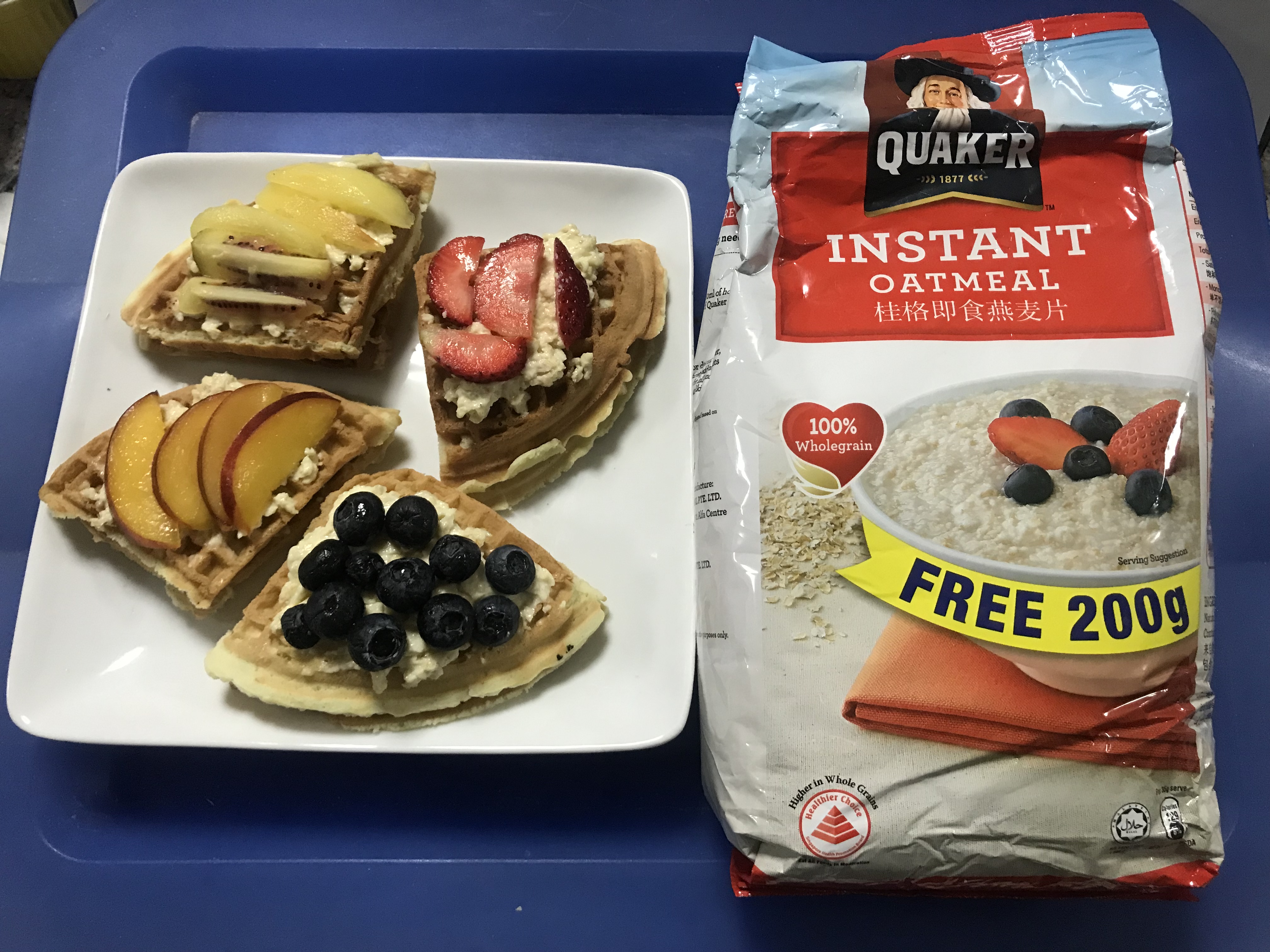 Waffle with  Cheese Oat &amp; Fruits