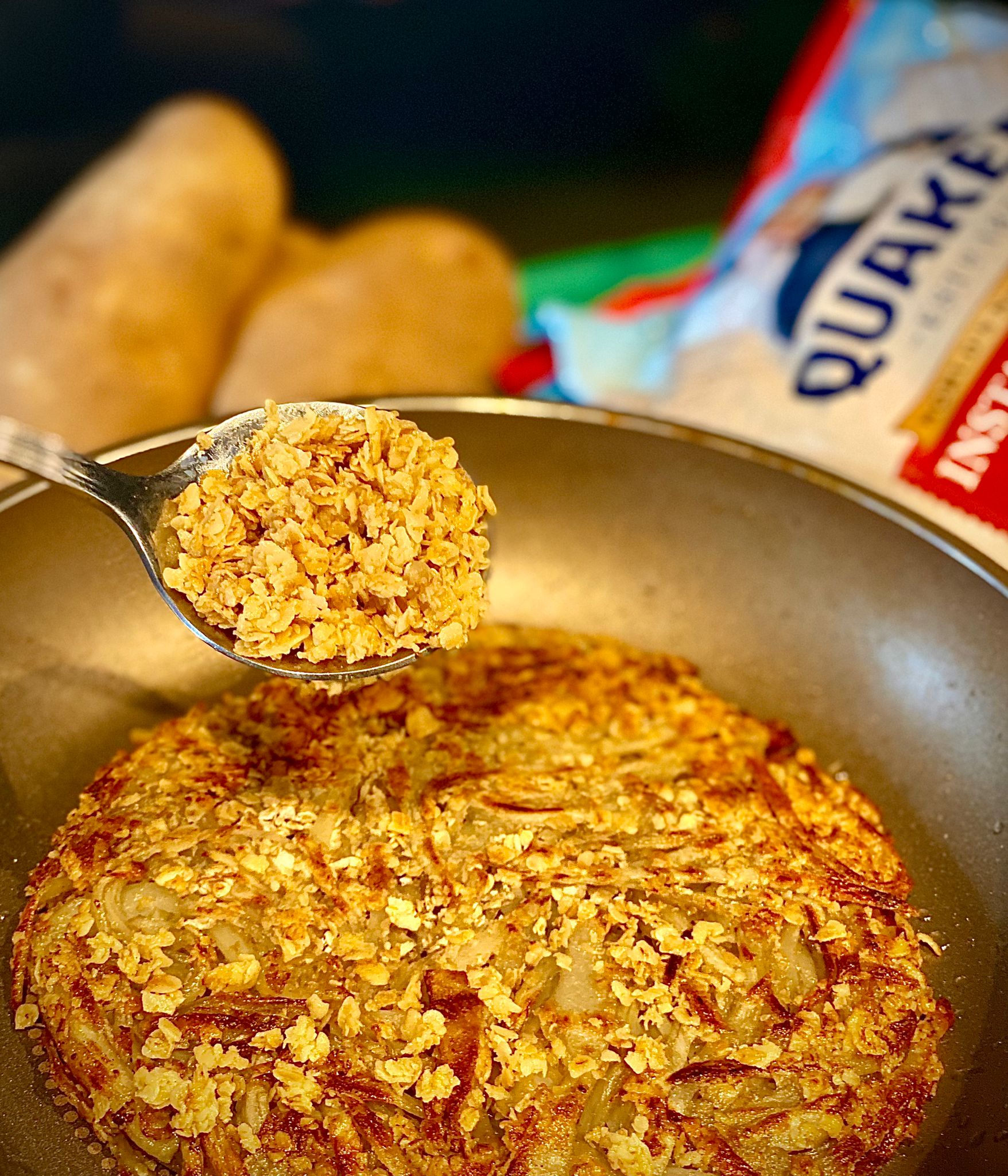 Healthy Cheesy Quaker Oatmeal Rosti