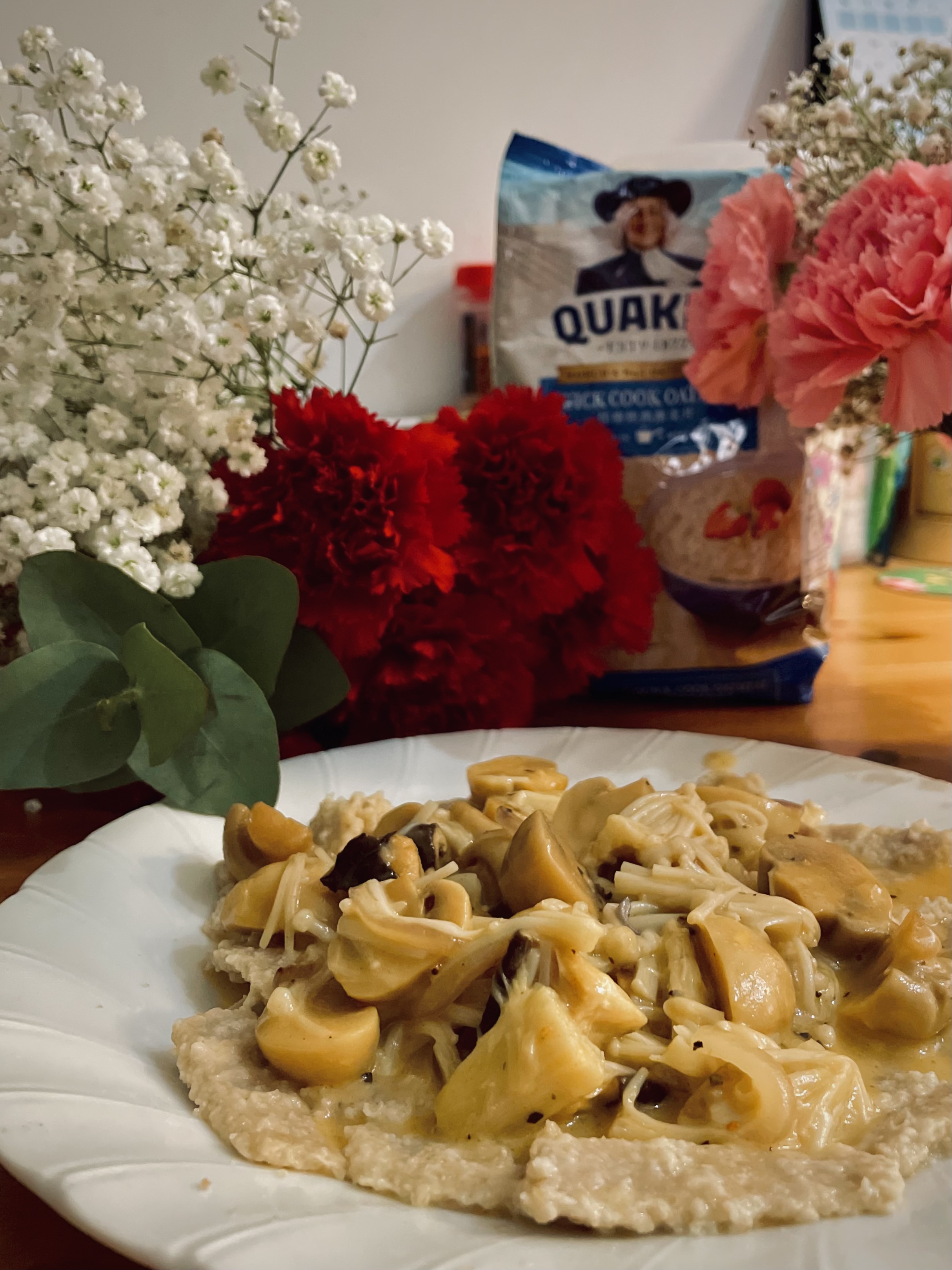 Trio Mushrooms Oatmeal Pasta